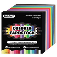 Colored Cardstock - 12 x 12 inch / 100 Sheets / 20 Colors Paper 65lb 180g UAP10