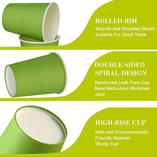 70PCS Paper Cups, ENSINE Rainbow Party Cups 7 Colors, 9 Ounce Paper