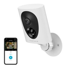 virtavo 1080P HD Wireless Security Camera, Outdoor Starlight Colorful Night Vision Video Cam Works with Alexa, AI Detection, Long Battery Life WIFI