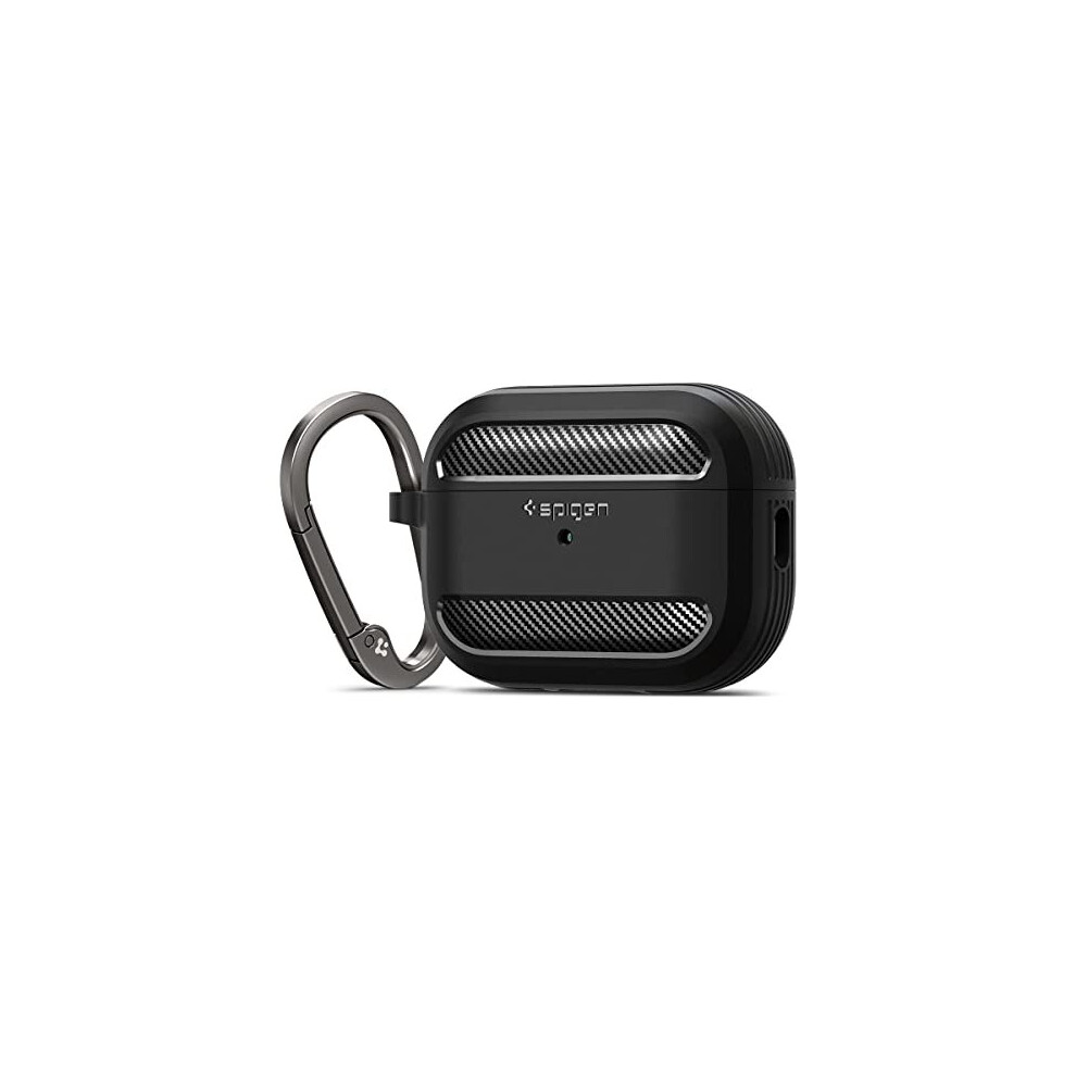 Spigen Rugged Armor Case Compatible With Airpods Pro 2 (2Nd Generation 2022) With Carabiner - Matte Black 8809811869002