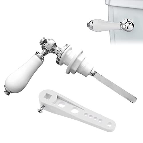Ceramic Toilet Flush Handle, CAEEKER Toilet Cistern Lever Flush Handle