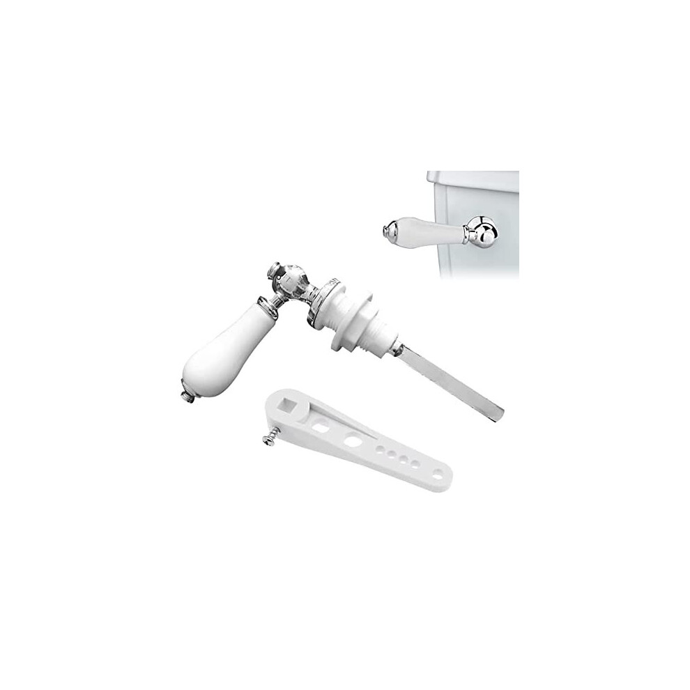 Ceramic Toilet Flush Handle, CAEEKER Toilet Cistern Lever Flush Handle Universal Toilet Handles Flush Lever Victorian Style Toilet Handle Replacement