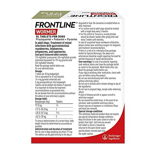 FRONTLINE FRONTLINE WORMER - XL Worming Tablets for Dogs - 2 Tablets 1