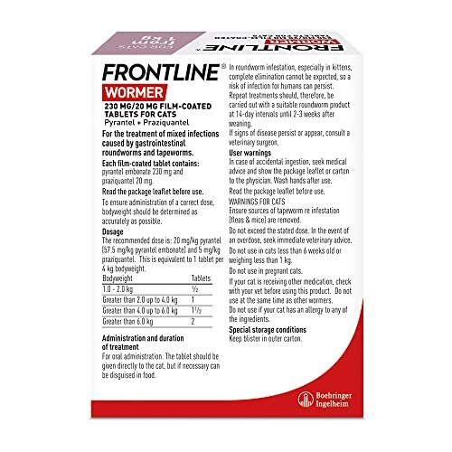 FRONTLINE FRONTLINE WORMER - Cat Worming Treatment - 2 Tablets 1
