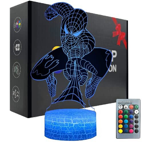3D Night Light for Kids, Spiderman Toys for Boys, Superhero 3D Illusion ...