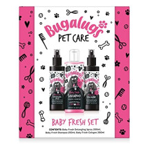 Bugalugs Spa Gift Set for Dogs: Shampoo, Detangling Spray & Cologne – 3-Piece Dog Birthday Gift, Vegan & Cruelty-Free