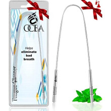 OCBA Tongue Scraper for Oral Health Natural Silver Tongue Cleaner Rustproof Use After Toothbrush for Fresh Breath Stainless Steel