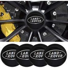 4 X BLACK SILVER RANGE LAND ROVER ALLOY WHEEL CENTRE CAPS 63MM SPORT FREELANDER