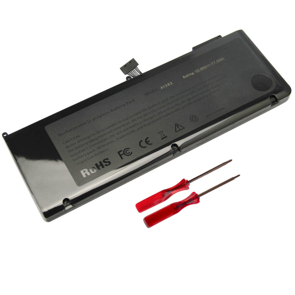 A1382 Battery for Mac.Book Pro 15 inch A1286 Early 2011 Late 2011 Mid 2012 Laptop Battery (10.95V/77.5Wh)