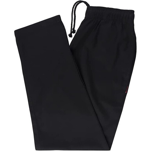 (31" - REGULAR, 3XL) BLACK CHEF TROUSER Kitchen Cooking Chefs Trousers 2