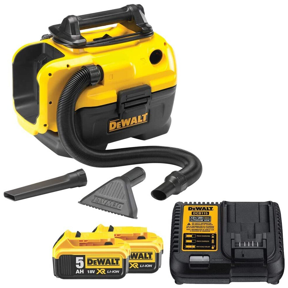Dewalt 18V XR Flexvolt Wet Dry Vacuum With 2 X 5 Ah Battery & Charger