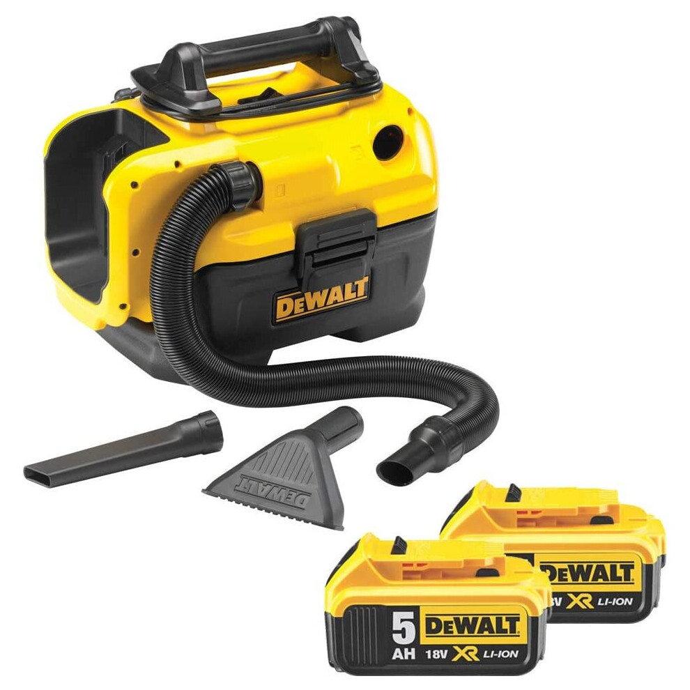 Dewalt 18V XR Cordless Wet Dry Vacuum With 2 X 5Ah Battery