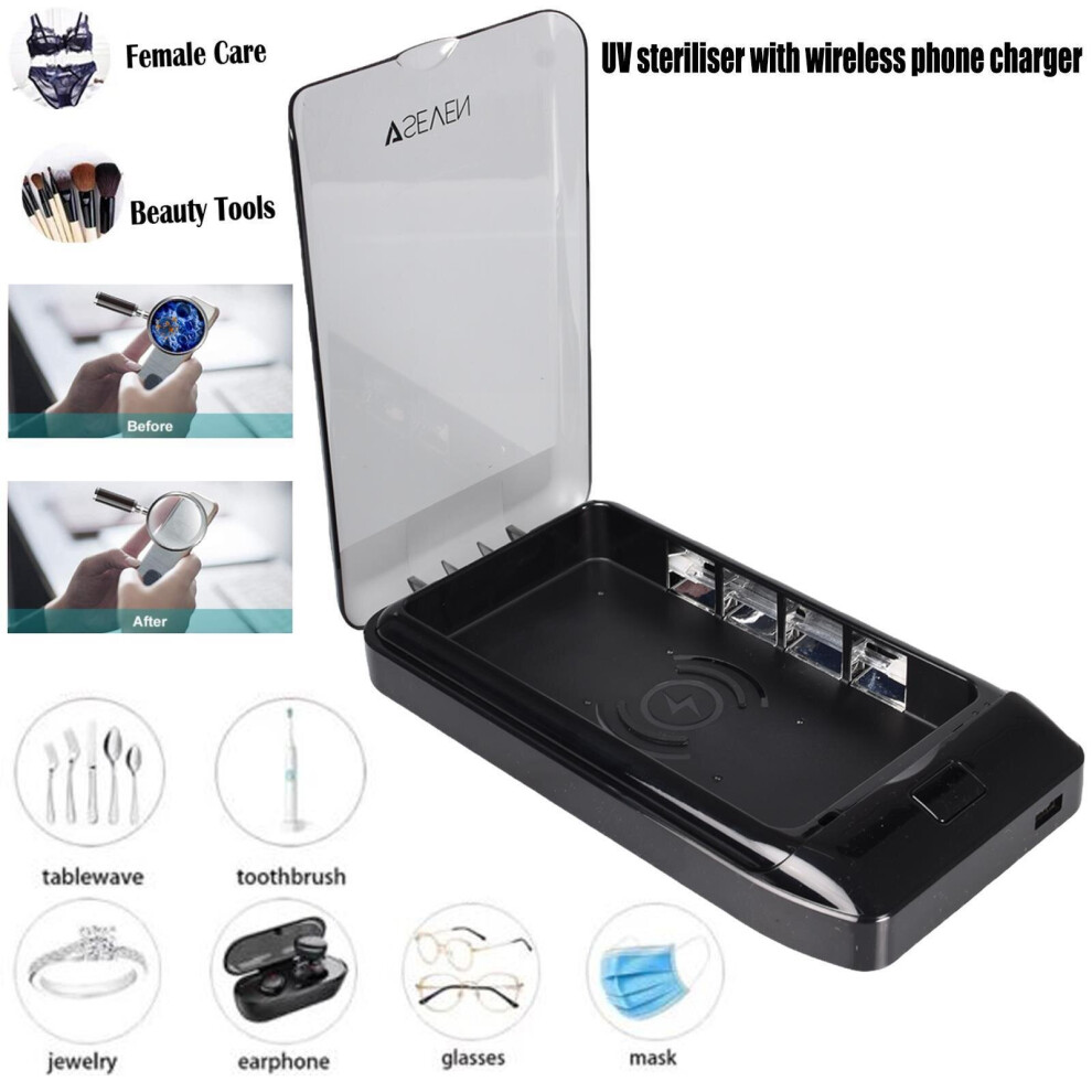 Multi Function Uv Sterilizer Box & Wireless Qi Charger With Aromatherapy 662919110685