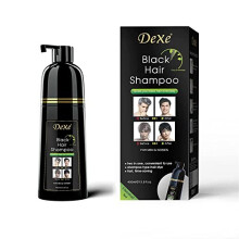 Instant black hair shampoo, hair dye shampoo for men and women - easy to use - 100% grey coverage - quick and easy - lasts 30 days 3 in 1 black hair