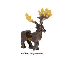 (8PCS-Hobbit-megaloceros) 16PCS Ancient medieval soldiers building block minifigures toy for children Fit Lego
