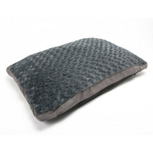 (Extra Large, Spiral Grey) LARGE & Extra Large Fur Dog Bed -Pet Washable Zipped Mattress Cushion