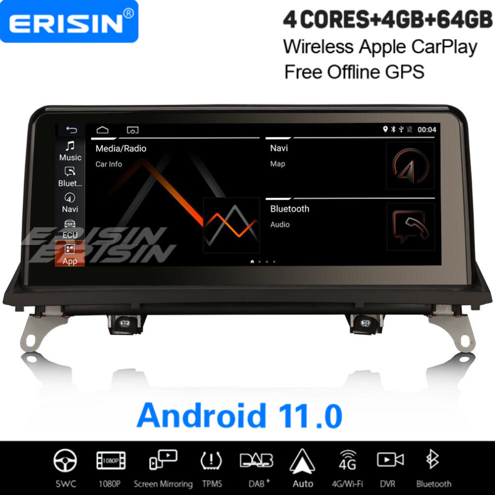 10.25" Ips Android 11.0 64Gb Wireless Carplay Dab+ Satnav Wifi Tpms Car Stereo Bmw X6 E71 X5 E70 737655209099