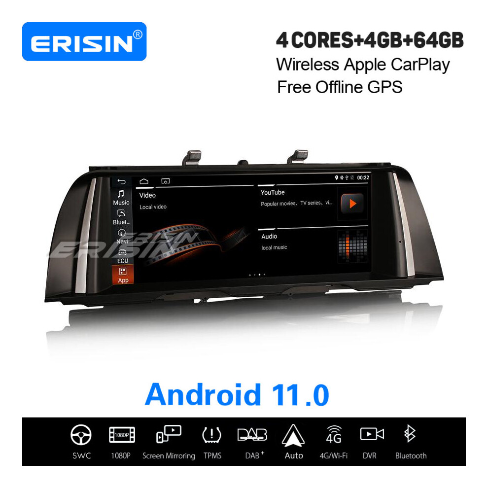 10.25" Android 11.0 64GB Wireless CarPlay Car Stereo TPMS DAB+ BT Satnav For BMW 5er F10/F11 CIC