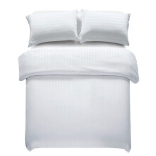 (Super King) Luxury Satin Stripe Duvet Reversible Quilt Cover with Pillowcases
