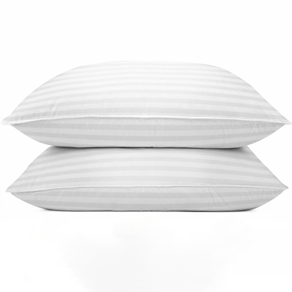 Feelgood Bedding Ltd Pillows Quilted Luxury Ultra Loft Jumbo Super Bounce Back Pillows - 2 Pack Light