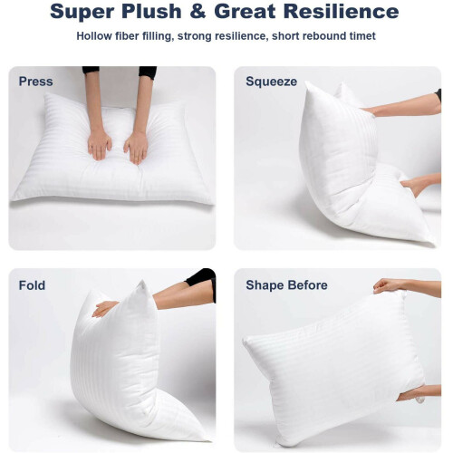 Pillows Quilted Luxury Ultra Loft Jumbo Super Bounce Back Pillows - 2 Pack 2
