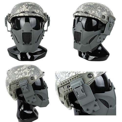 (Gray) Airsoft Tactical Mask Half Face Protective Mask Work With Fast Helmet 2