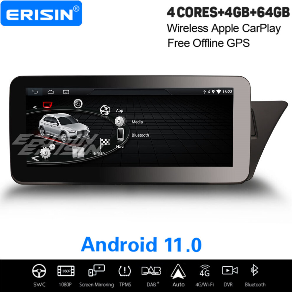 10.25" Ips Android 11.0 Car Stereo For Audi A4/A5/B8/S4/S5 Satnav Bluetooth Wifi Carplay Dab+ 64Gb 737655209143