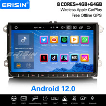8-Core Android 12 Car Stereo For VW Golf 5/6 Caddy Passat Jetta Tiguan Skoda SEAT 64GB Satnav DAB+ CarPlay