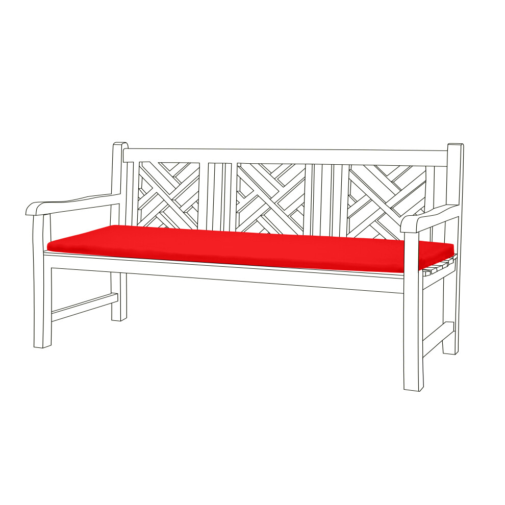 (Red) Gardenista 4-Seater Garden Bench Cushions Outdoor Patio Furniture Bench Seat Pad