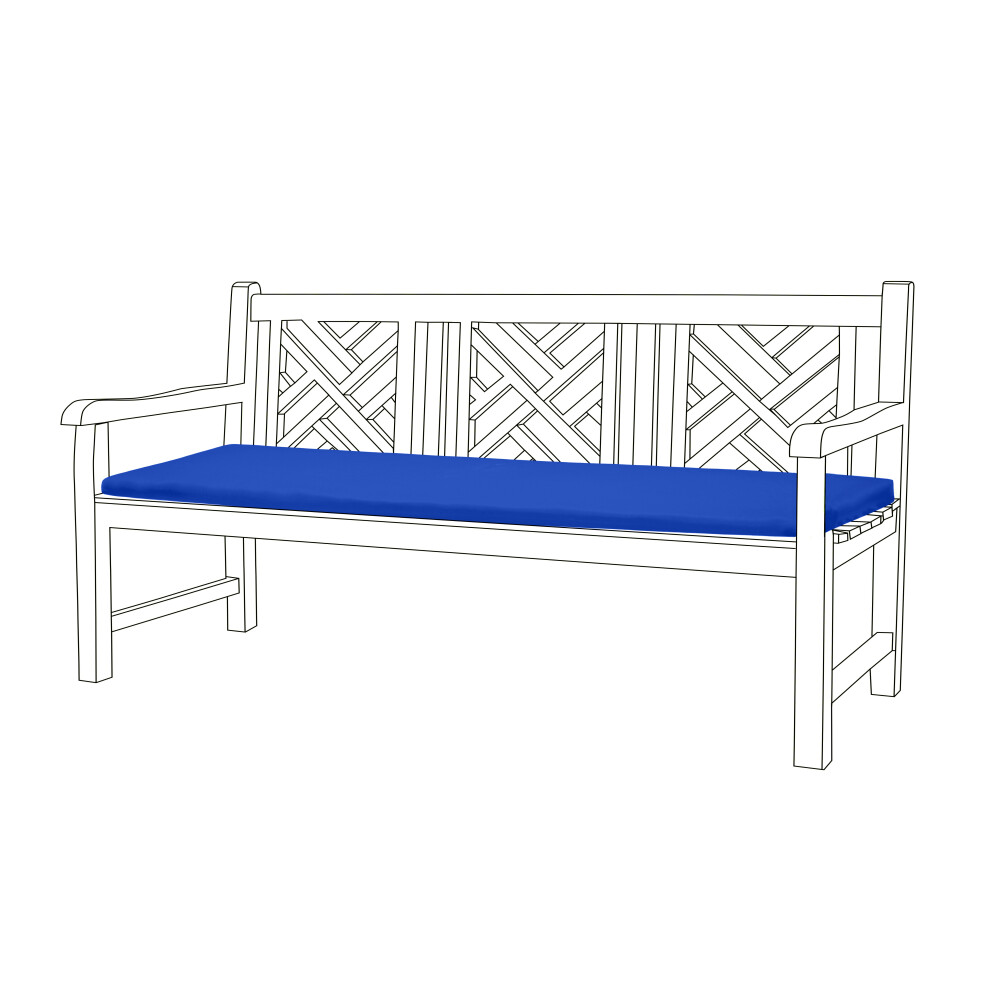 (Blue) Gardenista 4-Seater Garden Bench Cushions Outdoor Patio Furniture Bench Seat Pad