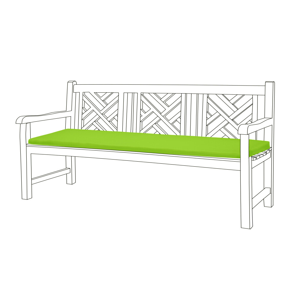 (Lime) Gardenista 4-Seater Garden Bench Cushions Outdoor Patio Furniture Bench Seat Pad