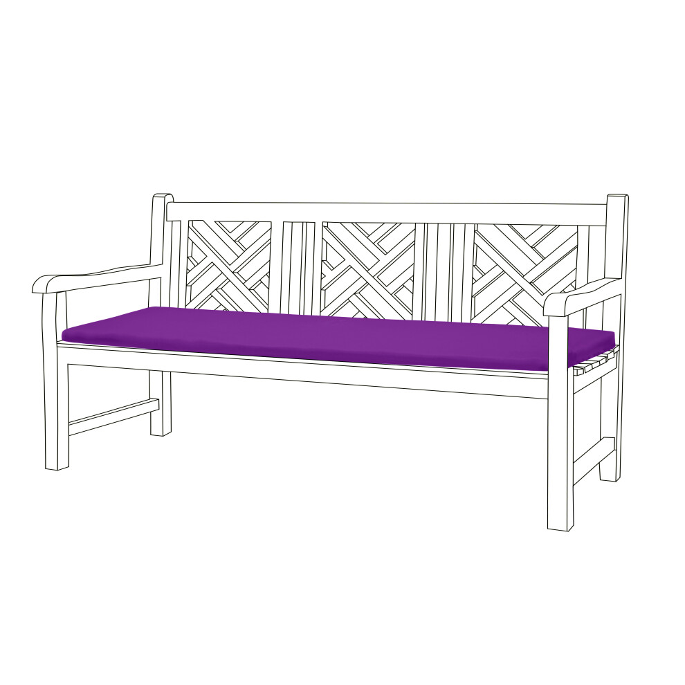 (Purple) Gardenista 4-Seater Garden Bench Cushions Outdoor Patio Furniture Bench Seat Pad