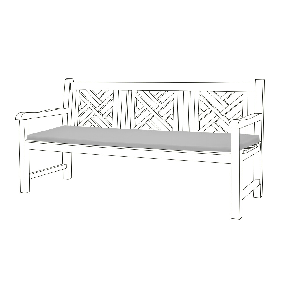 (Grey) Gardenista 4-Seater Garden Bench Cushions Outdoor Patio Furniture Bench Seat Pad