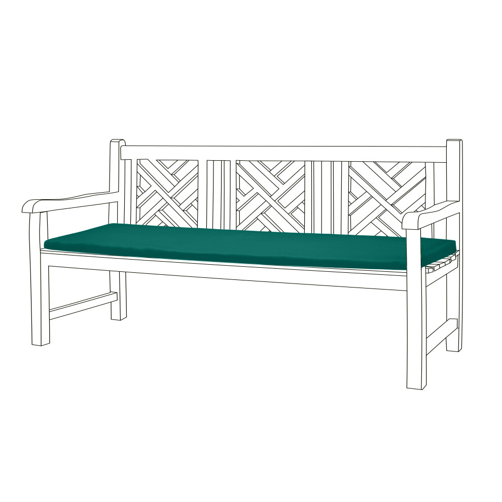 (Green) Gardenista 4-Seater Garden Bench Cushions Outdoor Patio Furniture Bench Seat Pad