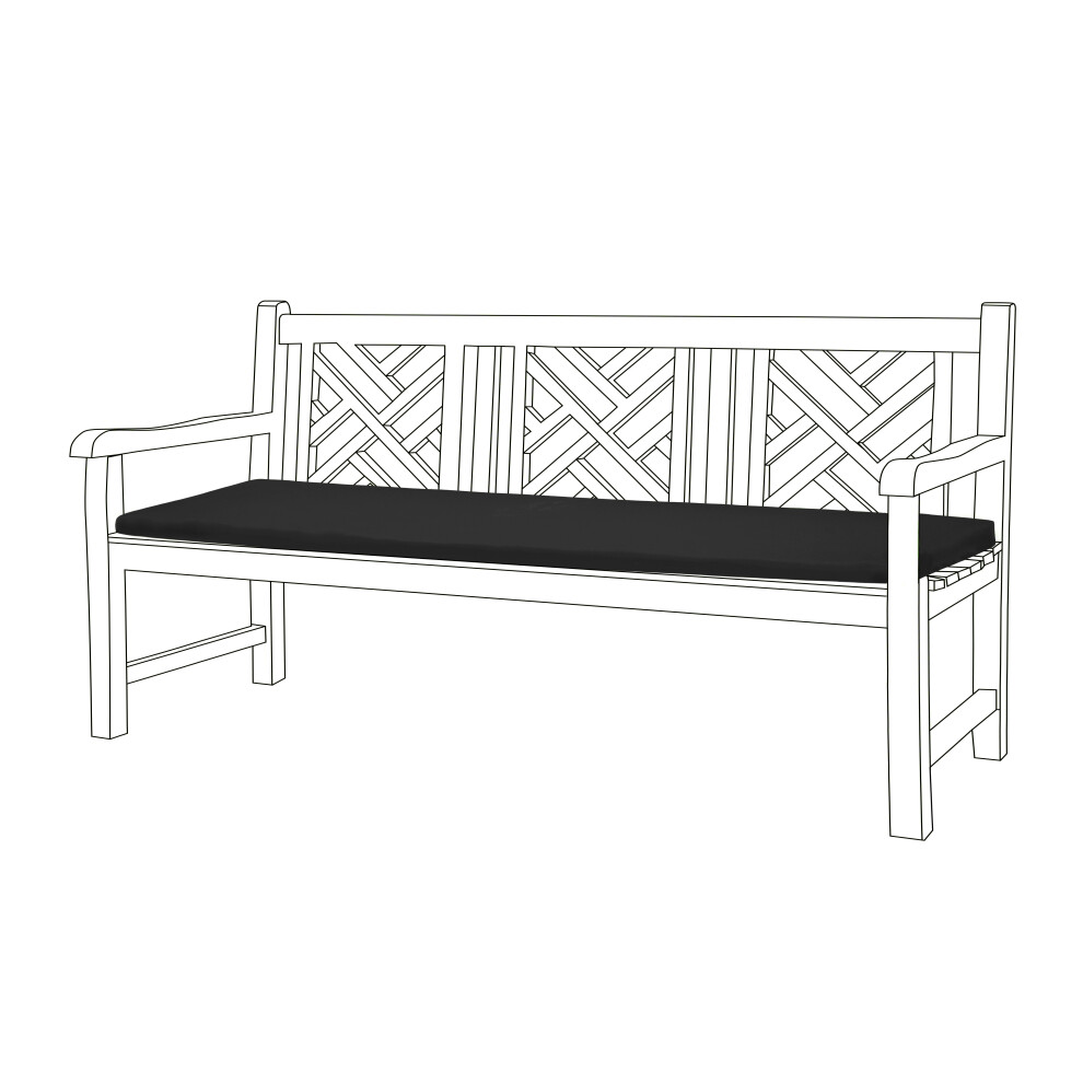 (Black) Gardenista 4-Seater Garden Bench Cushions Outdoor Patio Furniture Bench Seat Pad