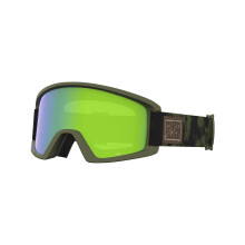 Gafas de semi ski de giro - gafas de snowboard para hombres mujeres y jvenes - correa de polvo de nubes verdes con lentes verdes/amarillos loden