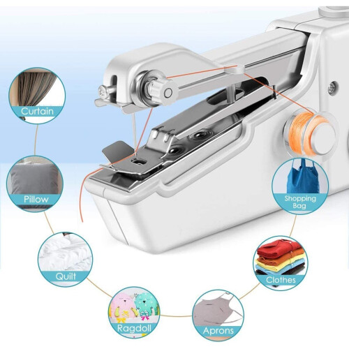 Handheld Cordless Mini Sewing Machine Hand Held Stitch Home Clothes 2