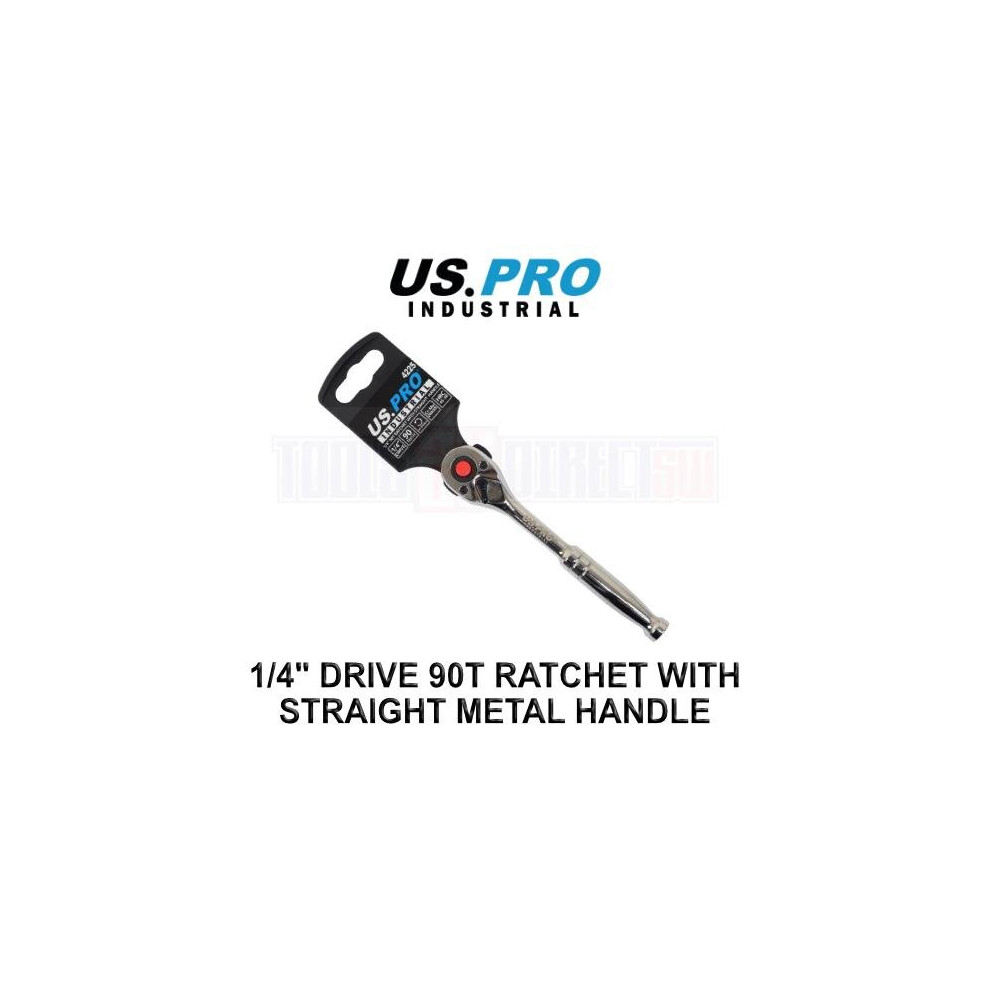 Us Pro Industrial 1/4" Drive 90T Ratchet With Straight Metal Handle 4225 5060848156487