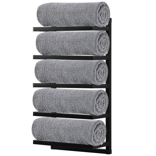 Direct Online Houseware Modern Wall Mounted Towel Holder in Black