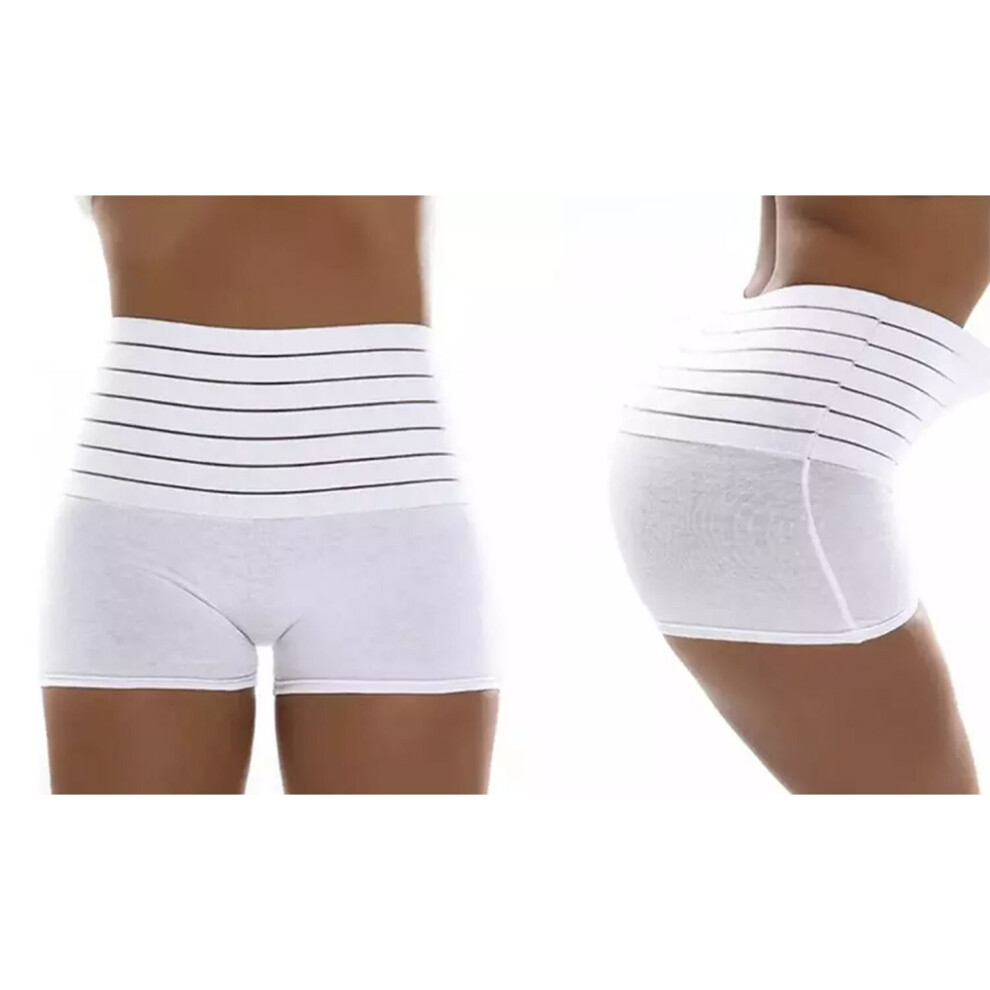 (UK 14-18, WHITE) Tummy Control Body Shaper Boy Shorts