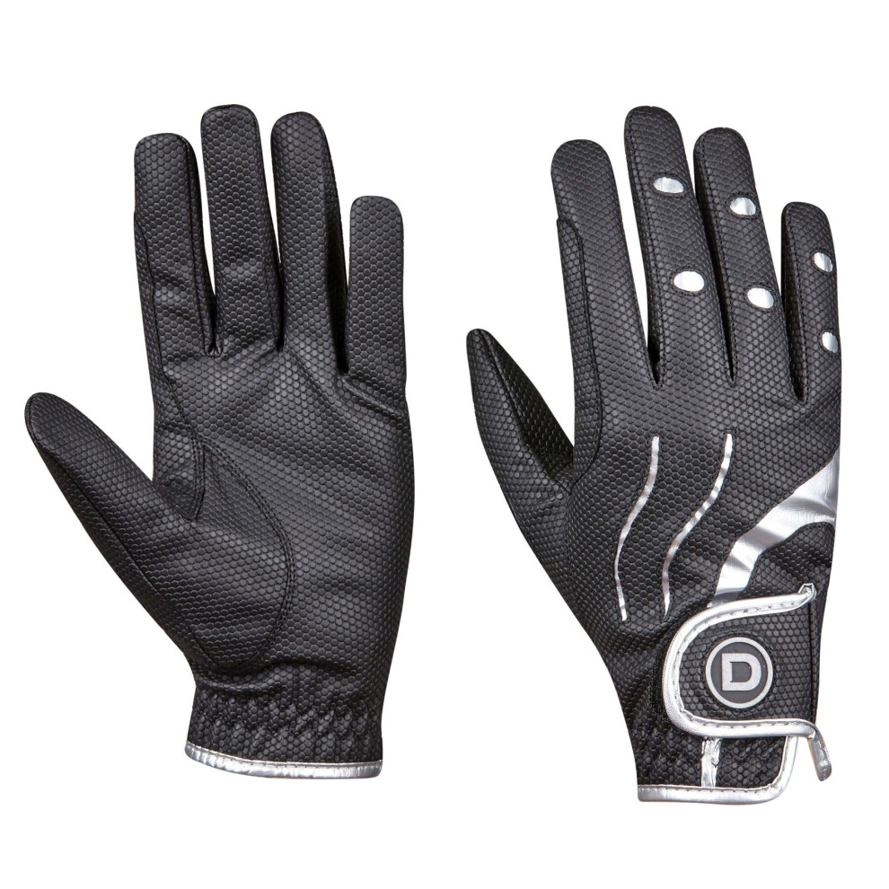 (Black/Silver, X-Large/9) Dublin Pro Everyday Horse Riding Gloves