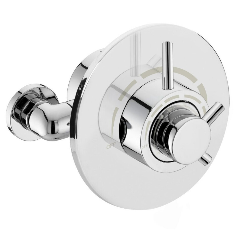 Traditional Round Exposed Thermostatic Shower Valve With Bottom Outlet | Resel