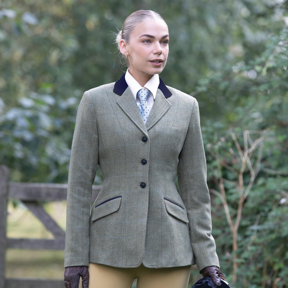 (Green, 44) Equetech Thornborough Deluxe Tweed Riding Jacket