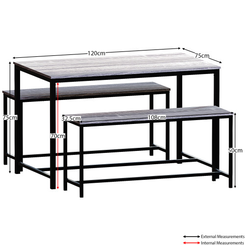 Vida Designs (Grey) Brooklyn Industrial Wooden 4 Seater Dining Set 1