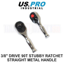 US PRO INDUSTRIAL 3/8" Drive 90T Stubby ratchet With Straight Metal Handle 4222