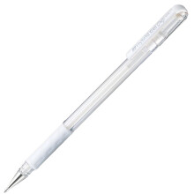 Pentel K118 Hybrid Gel Grip Rollerball Pen - Metallic Gel Ink - 0.8mm Nib - White - Single