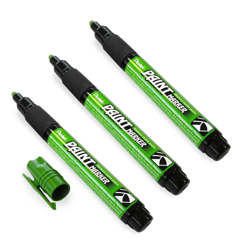 Pentel Permanent Cellulose Paint Marker Pens - MMP20 - Pack of 3 - Light Green