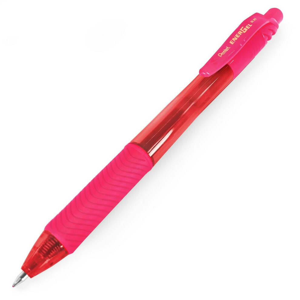 Pentel BL107 EnerGel X Retractable Rollerball Pen - Pink - Single Pen