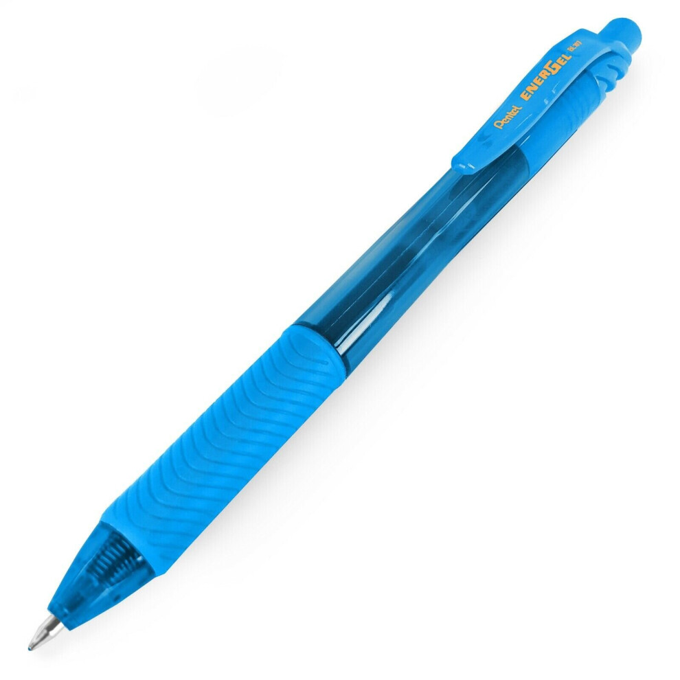 Pentel BL107 EnerGel X Retractable Rollerball Pen - Sky Blue - Single Pen