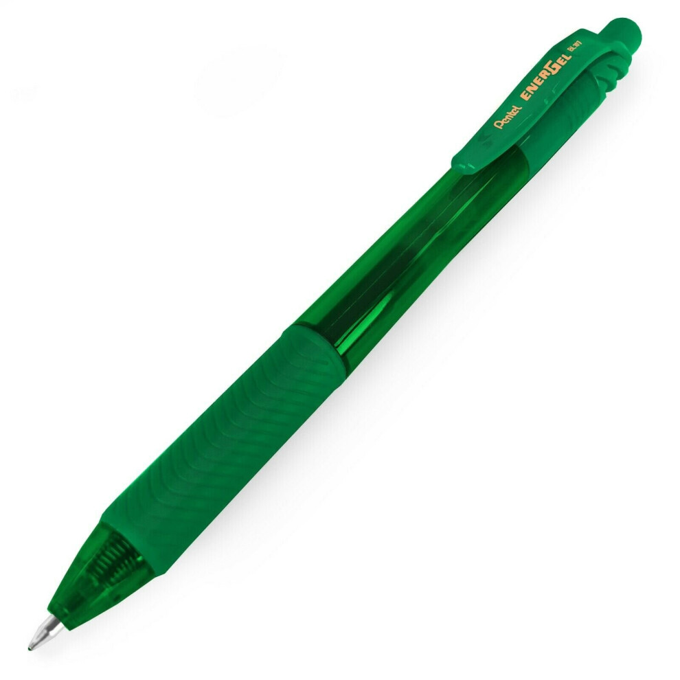 Pentel BL107 EnerGel X Retractable Rollerball Pen - Green - Single Pen